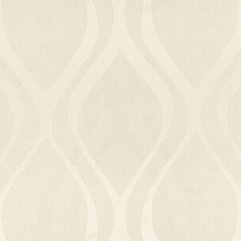 Ivory Geometric Blackout Polyester Curtain Panel with Nickel Grommets