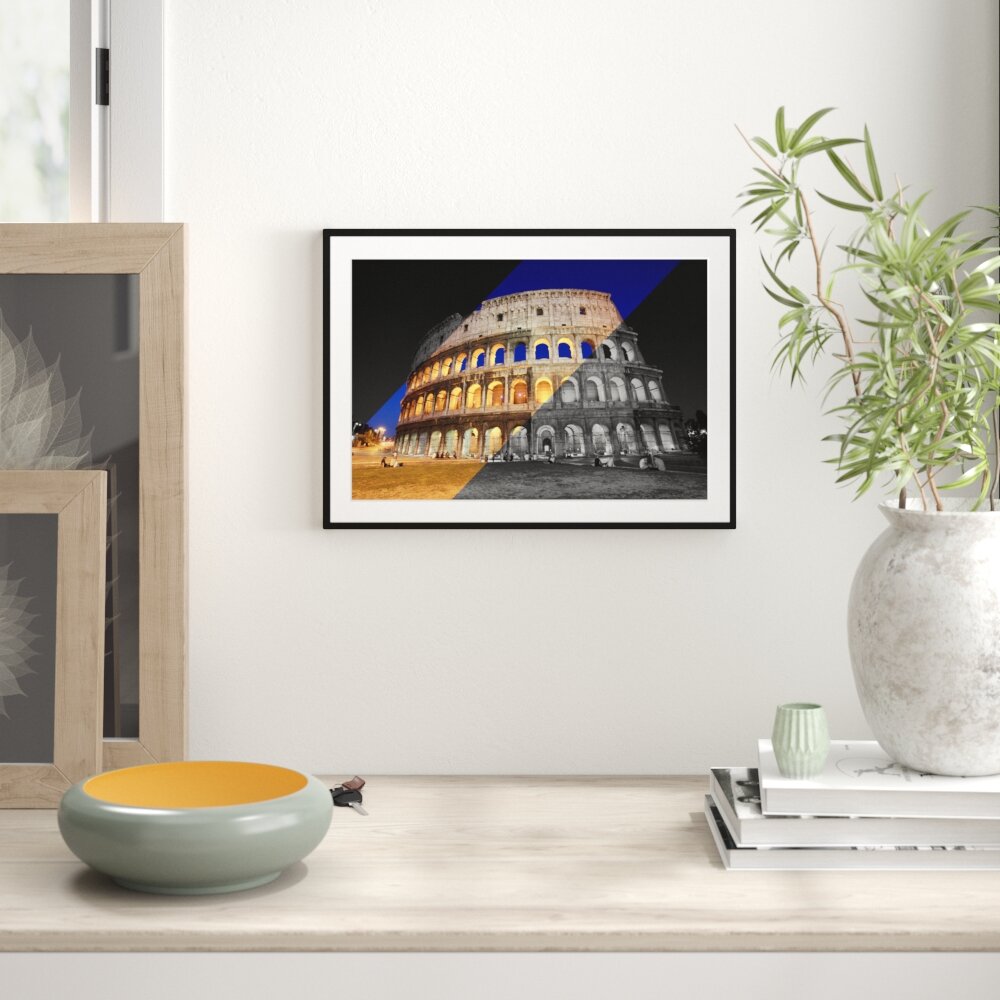 Gerahmtes Poster Colosseum in Rom Italien