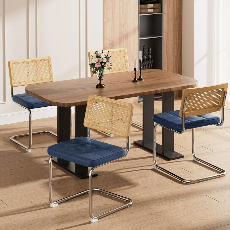 Chaises de salle à manger ergonomiques en cuir de style Mid-Century pour la salle à manger et la cuisine