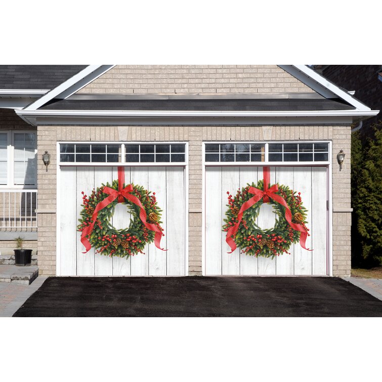 The Holiday Aisle® Christmas Wreath Garage Banner Door Mural ...