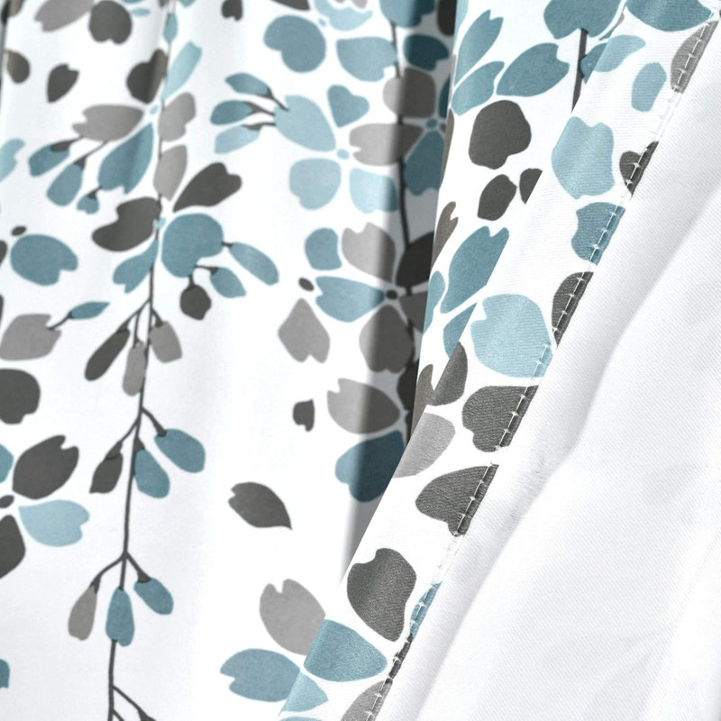Paire de rideaux Weeping Flower, L 52 po x L 63 po, Bleu/gris