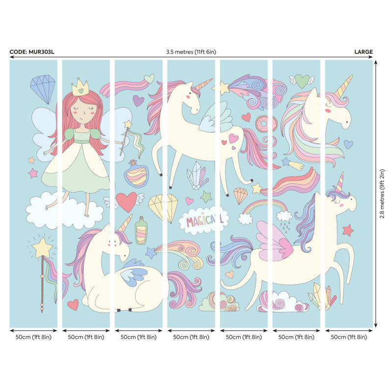 Saunderstown Matte Wall Mural, 280cm L x 350cm W