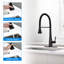 Maiguoone Single Handle Spray 3 Modes Pull Down Kitchen Faucet with Sweep Stream Waterfall with Deck Plate-112510343