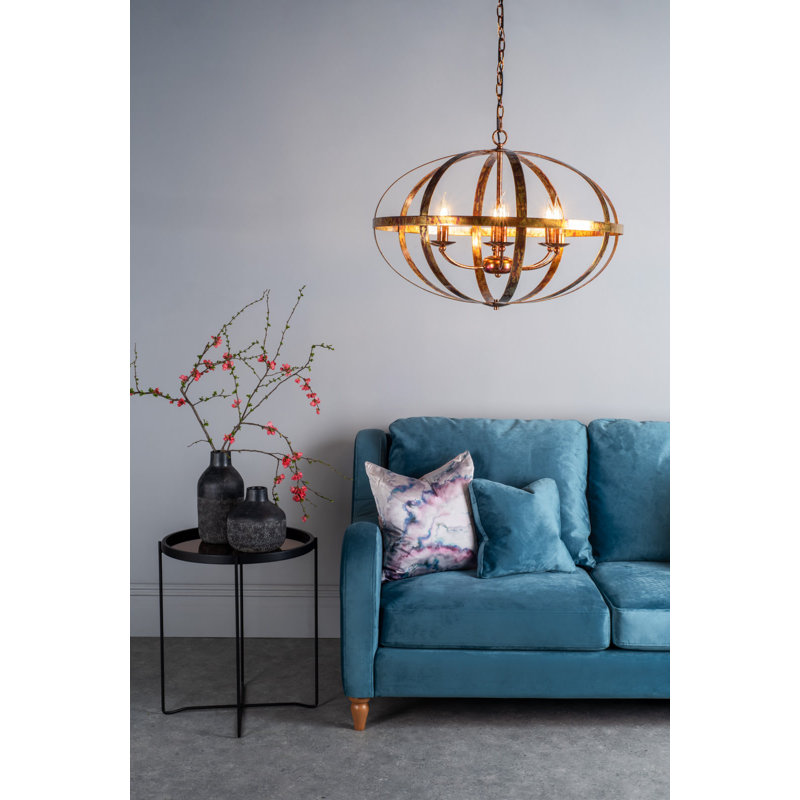 Smithsonian 6 - Light Sphere Pendant, Petrol Copper