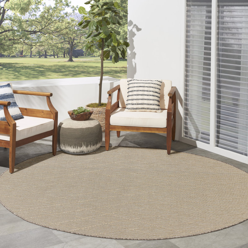Machine Washable Indoor/Outdoor Area Rug, Round 8'