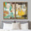 «Abstract Paint Effect», sarcelle jaune, paysage grunge, reproduction d'art sur toile