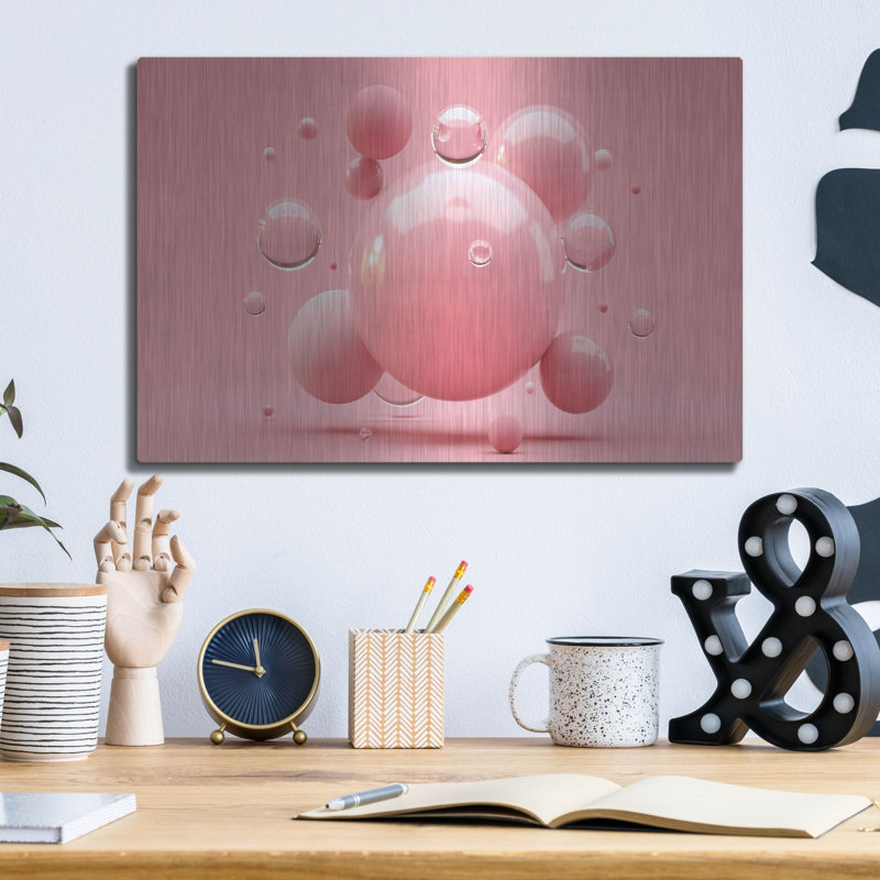 «Bubble Gum» par Luxe Portfolio, art mural en métal, H 12 po x l 16 po