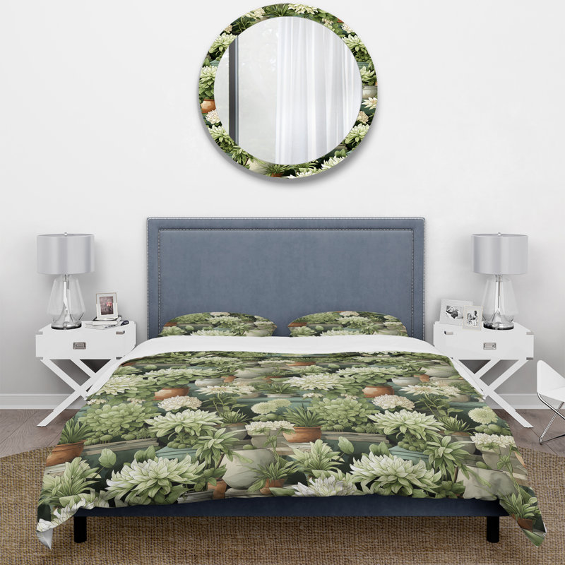 Ensemble de housse de couette Zen Garden Oasis I, Housse de couette pour grand lit et 2 taies décor