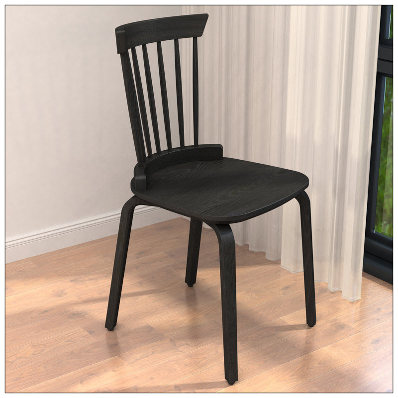 Ensemble de 2 chaises Windsor à dossier en lattes en bois massif de haute qualité et robustes pour divers décors