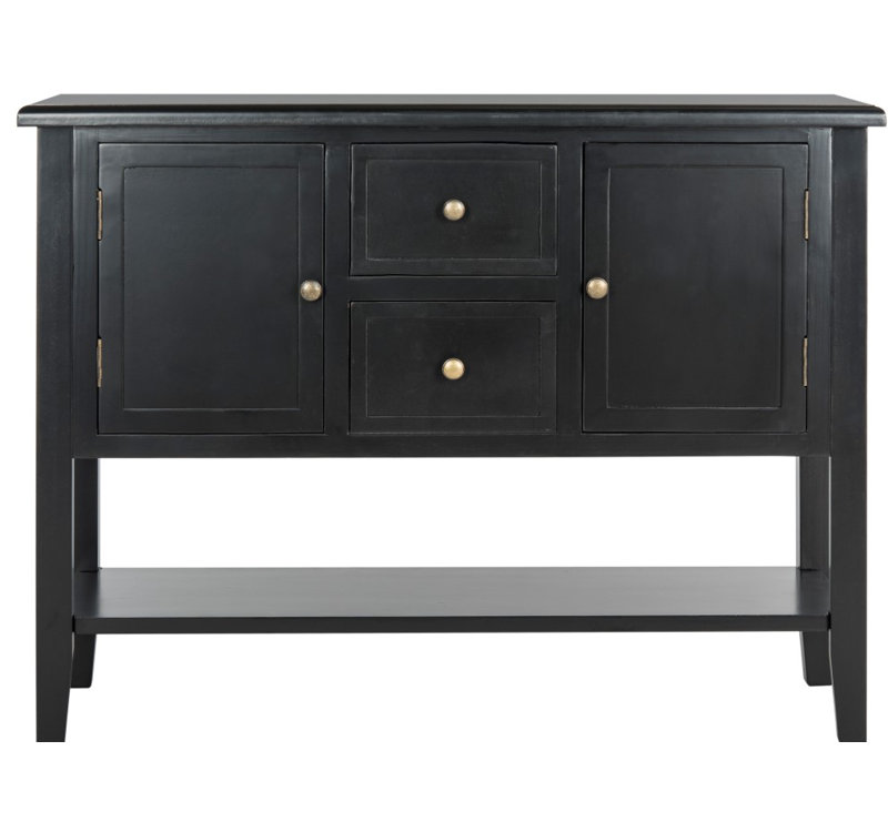 Commode d’appoint d’apothicaire à 2 tiroirs freets, Noir