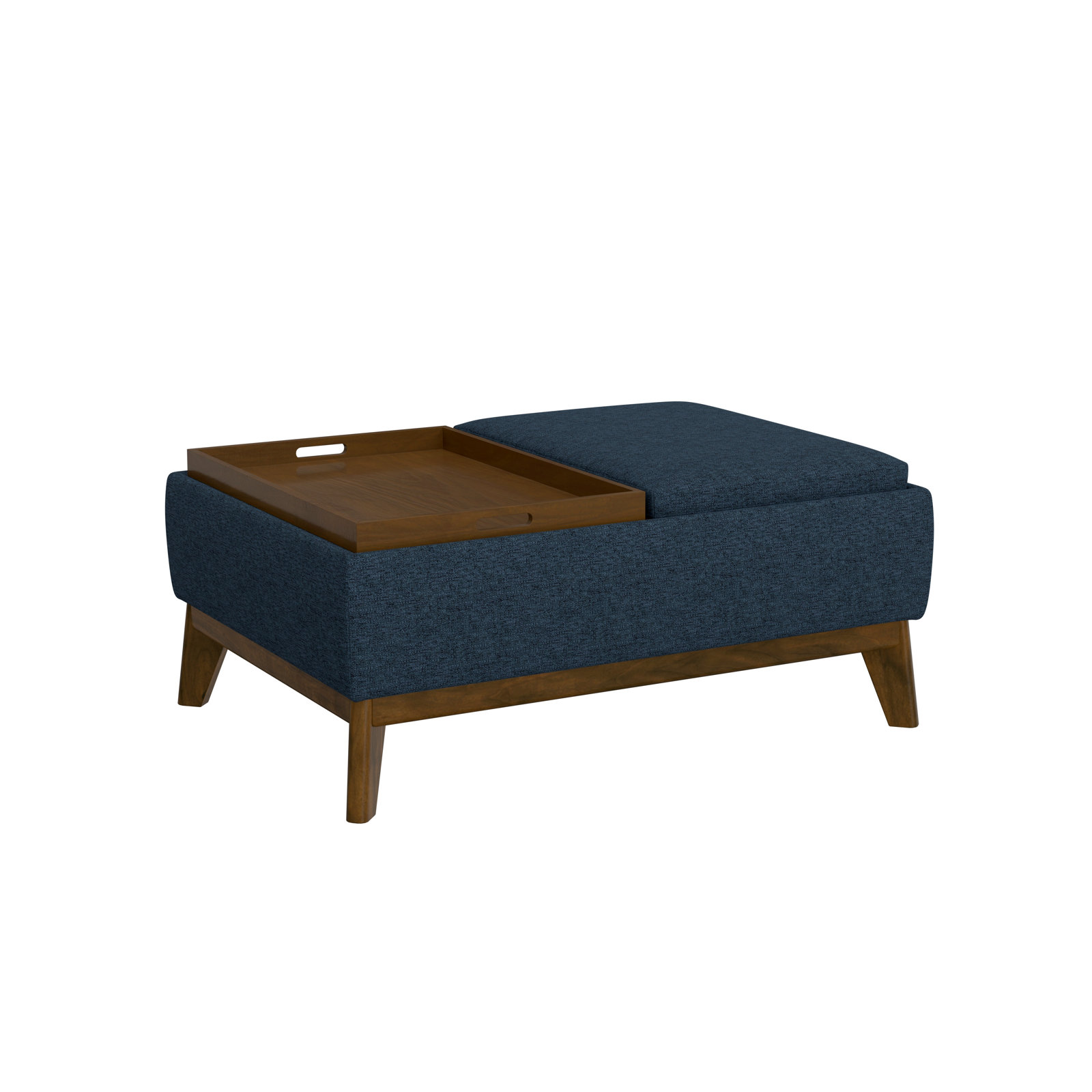 Upholstered Sofa With Storage And Tray Ottoman