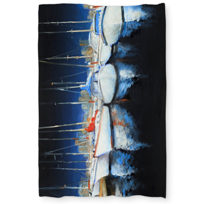 Evening at the marina - Office Transportation Duvet Cover