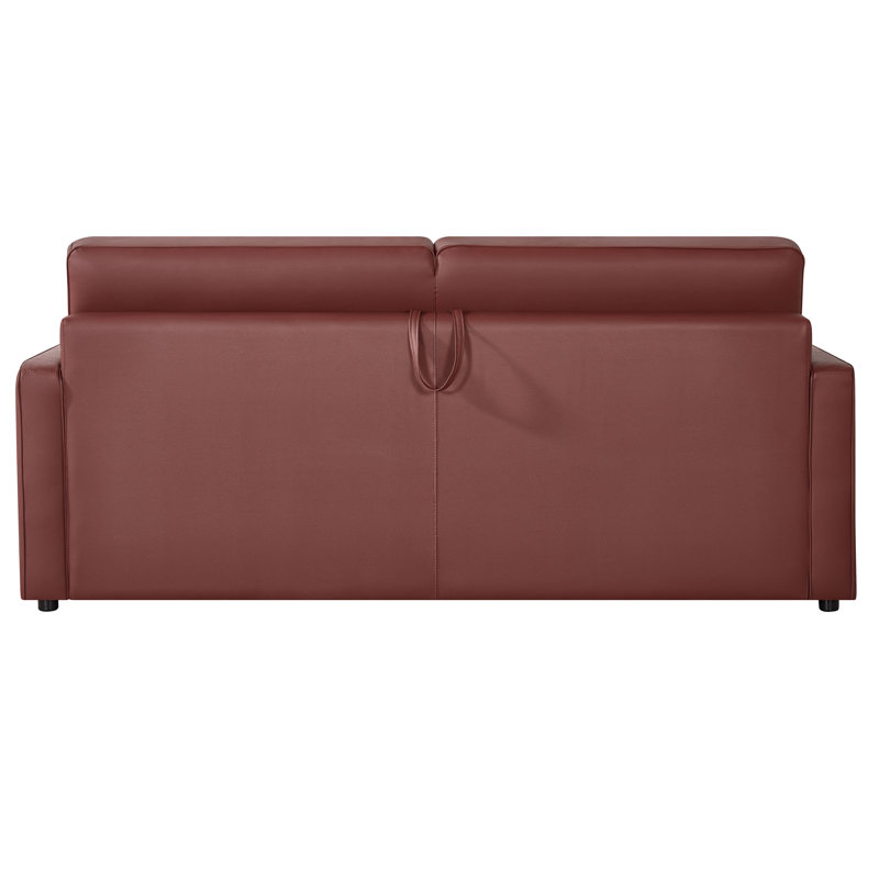 Canapé-lit en cuir avec matelas en mousse à mémoire de forme de 77 po Marcello, canapé-lit en cuir avec matelas en mousse à mémoire de forme