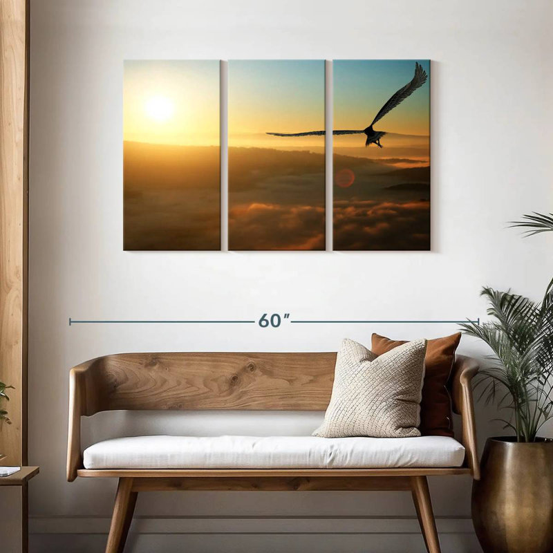 Brampt Eagle Flying At Dawn, 28" H x 45" W