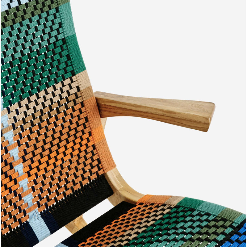 Chaise berçante Amador, Naturel, Mot Mot Pattern