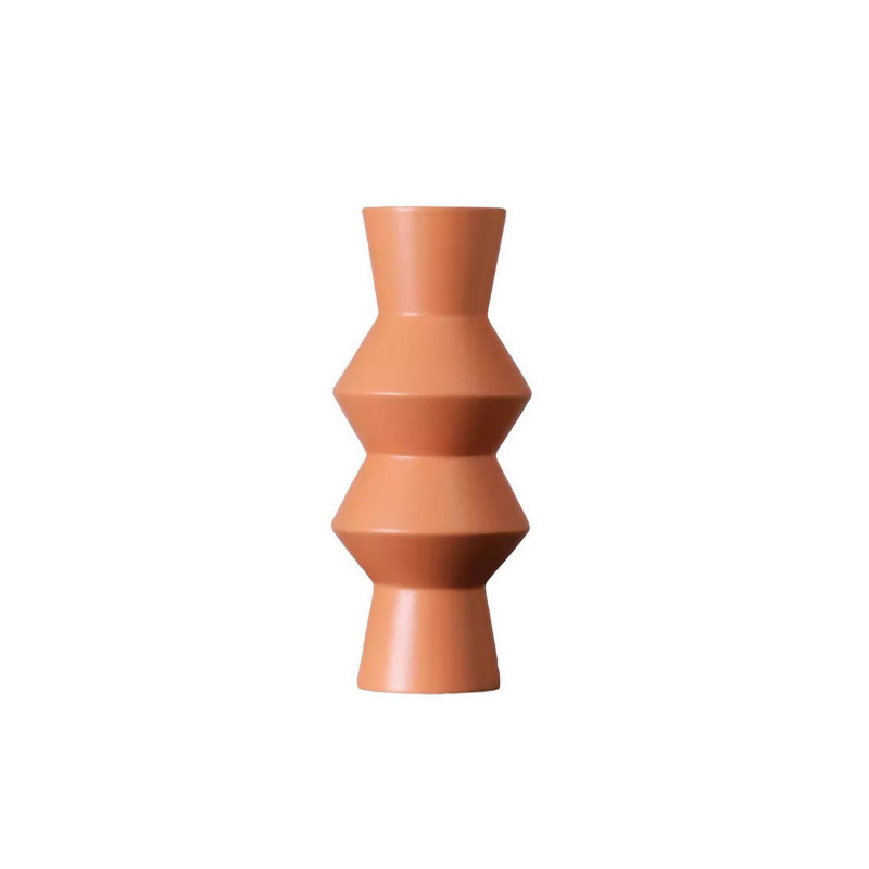 Cookinson Ceramic Table Vase, Orange, 11cm H x 22cm W x 27cm D