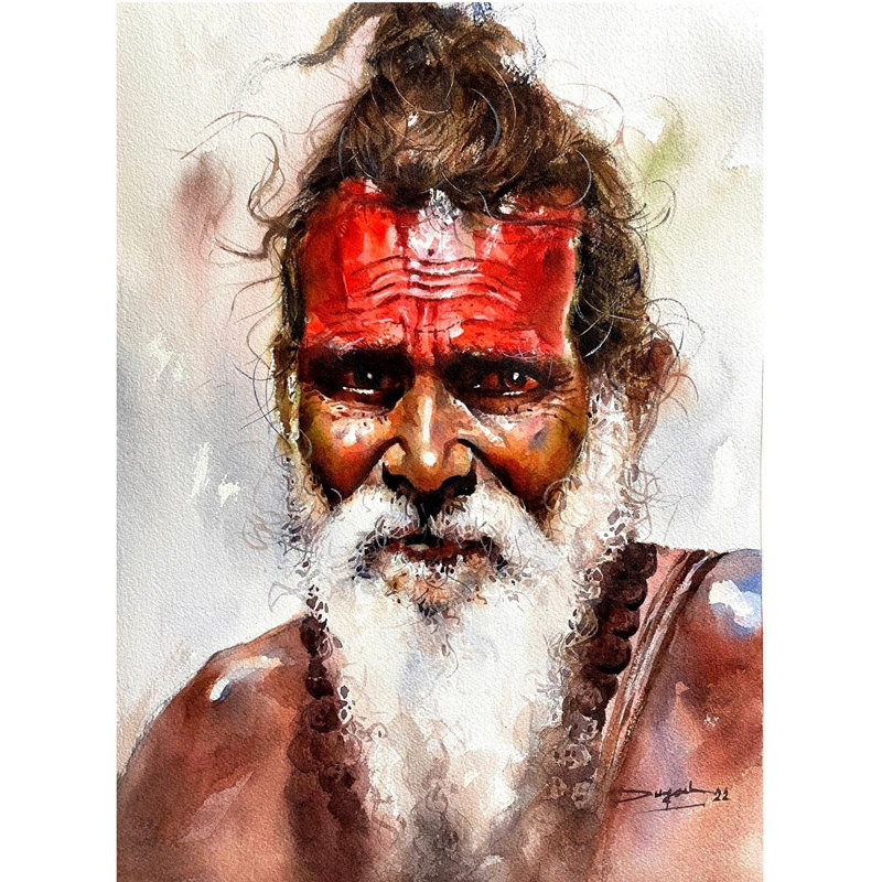 Sauge de la sagesse | Aquarelle de Jugal Sarkar