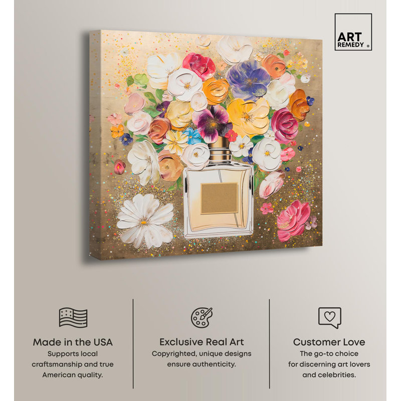 Soft Fragrance of Petals Abstract Canvas Art in 20" x 20"