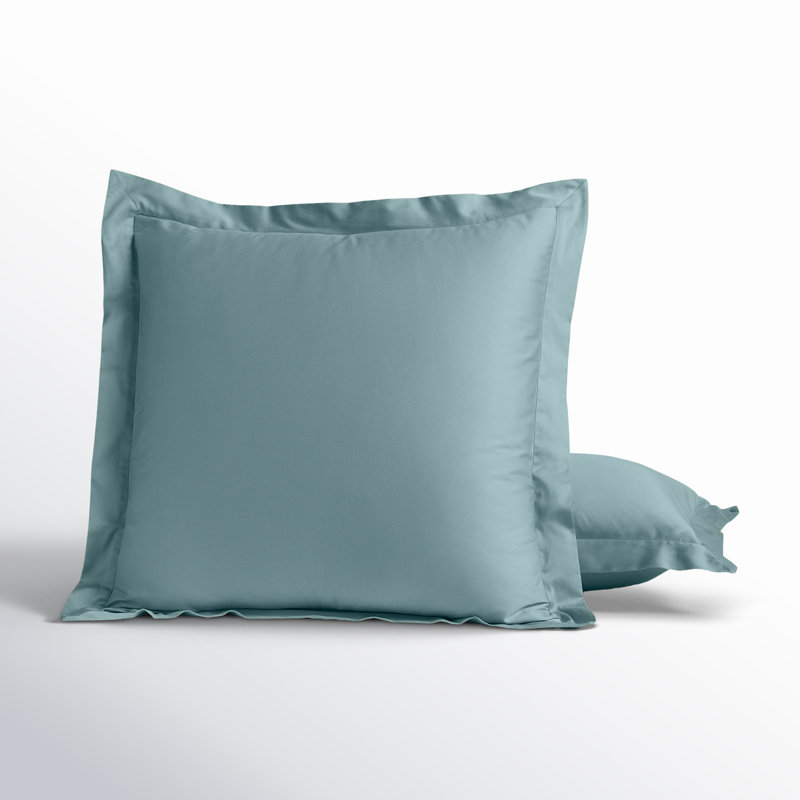 Cloud Soft Sateen Sateen Standard Sham Set, Euro, Pacific Blue