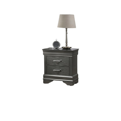 Table de chevet grise en bois pour chambre à coucher - contemporaine et élégante 2