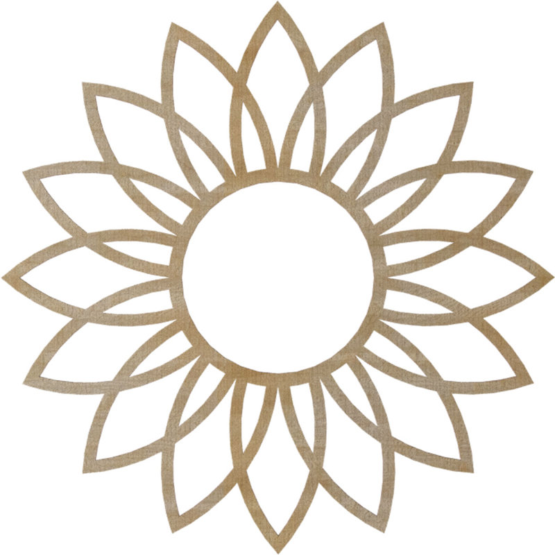 28 po x 28 po x 9 3/4 po x P 3/8 po Daisy, H 28 po x l 28 po x P 0,25 po, Noyer blanc