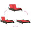  Chaise longue en polyester brun avec coussins 44,9 po x 80,7 po x 28,7 po-14844696