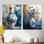 «Blue and Orange Contemporary Boho Pottery I», ensemble de 2 reproductions d'art mural en métal