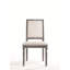 Ensemble de 2 chaises d'appoint en lin crème et gris vieilli Leventis