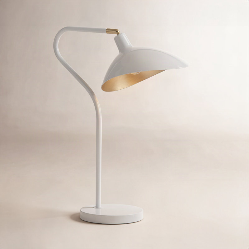 Girard Adjustable Metal Arched Lamp, White