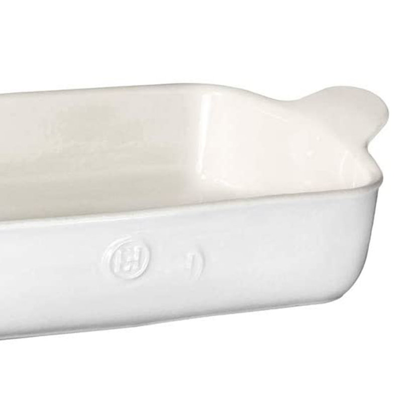 Rectangle Ceramic Baker Set, Sugar White/Plain White