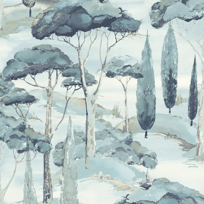 Arcadia Collection Branched Trees Motive Wallpaper Roll, Grey
