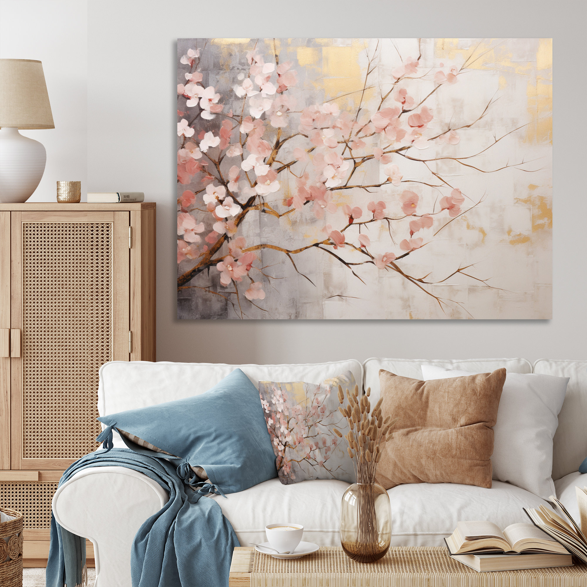 Winston Porter Cherry Blossom Tree Whispers Of Pink - Floral Canvas ...