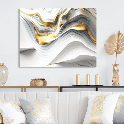 «Abstract Geode Waves Grey V», reproduction sur toile