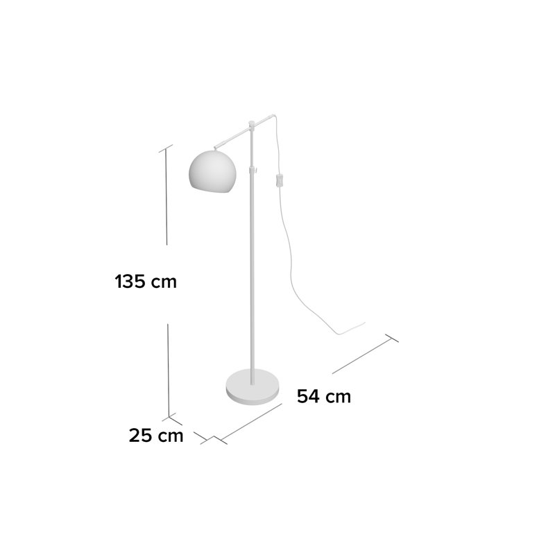 Carl 135cm Arched Floor Lamp