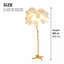 Luxueuse lampe sur pied en plumes d'autruche, élégante lumière DEL à branches dorées, décor de maison ou de bureau