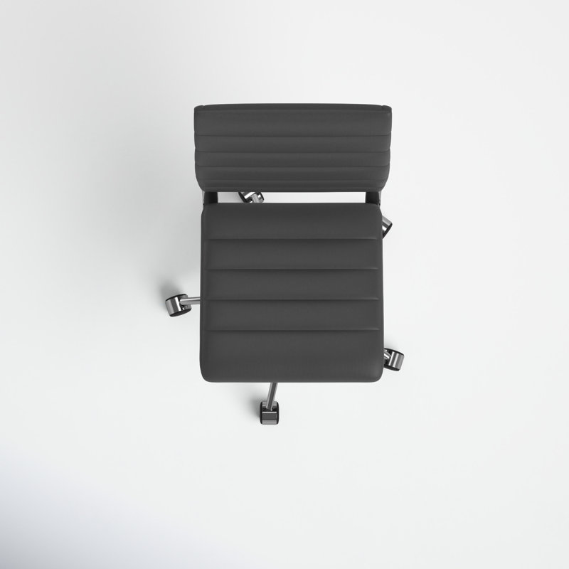 Rossie Task Chair, Gray Faux Leather, No