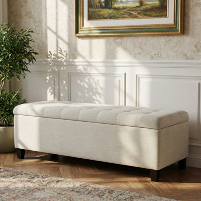 Idalynn 50" Wide Tufted Rectangle Storage Ottoman