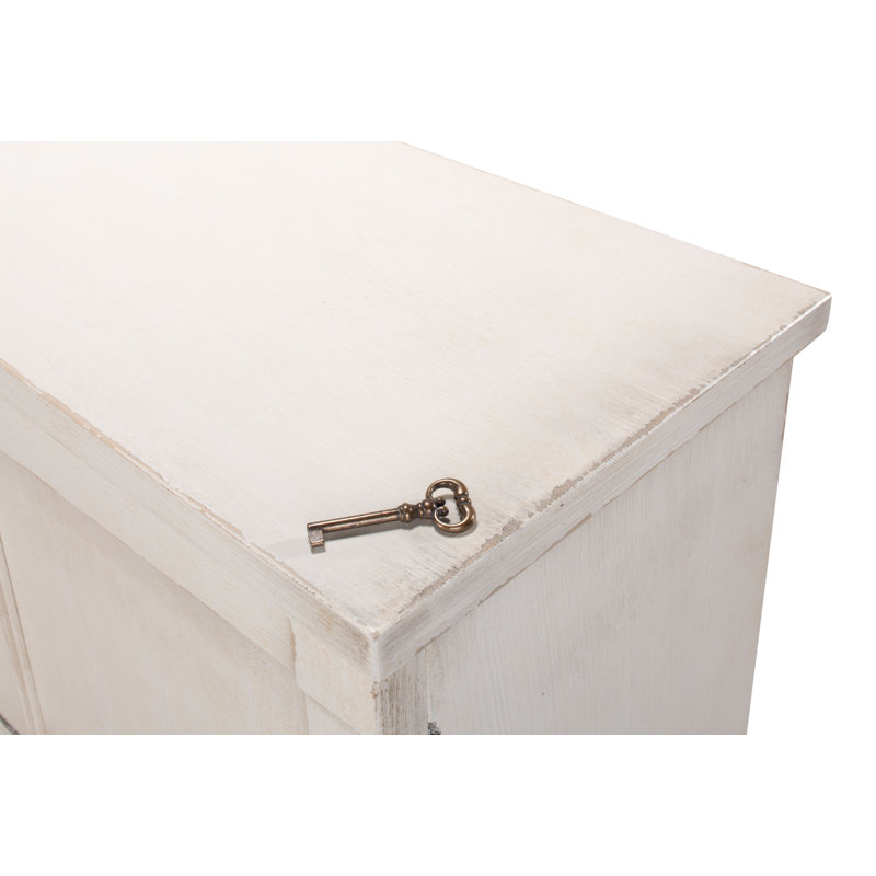 Boxholm 112'' W Solid Wood Sideboard, White/White