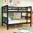 Full Over Full Wood Bunk Bed With Ladder & Guardrails, Convertible To 2 Beds-1927511998