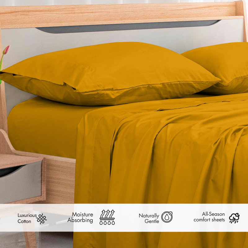 Royale Linens 300 Thread Count 100% Long Staple Combed Cotton Flat Sheet - Super Soft - Top Sheets - Flat Sheet Sold Separately - Breathable, Cool & Crisp Percale Sheets Only