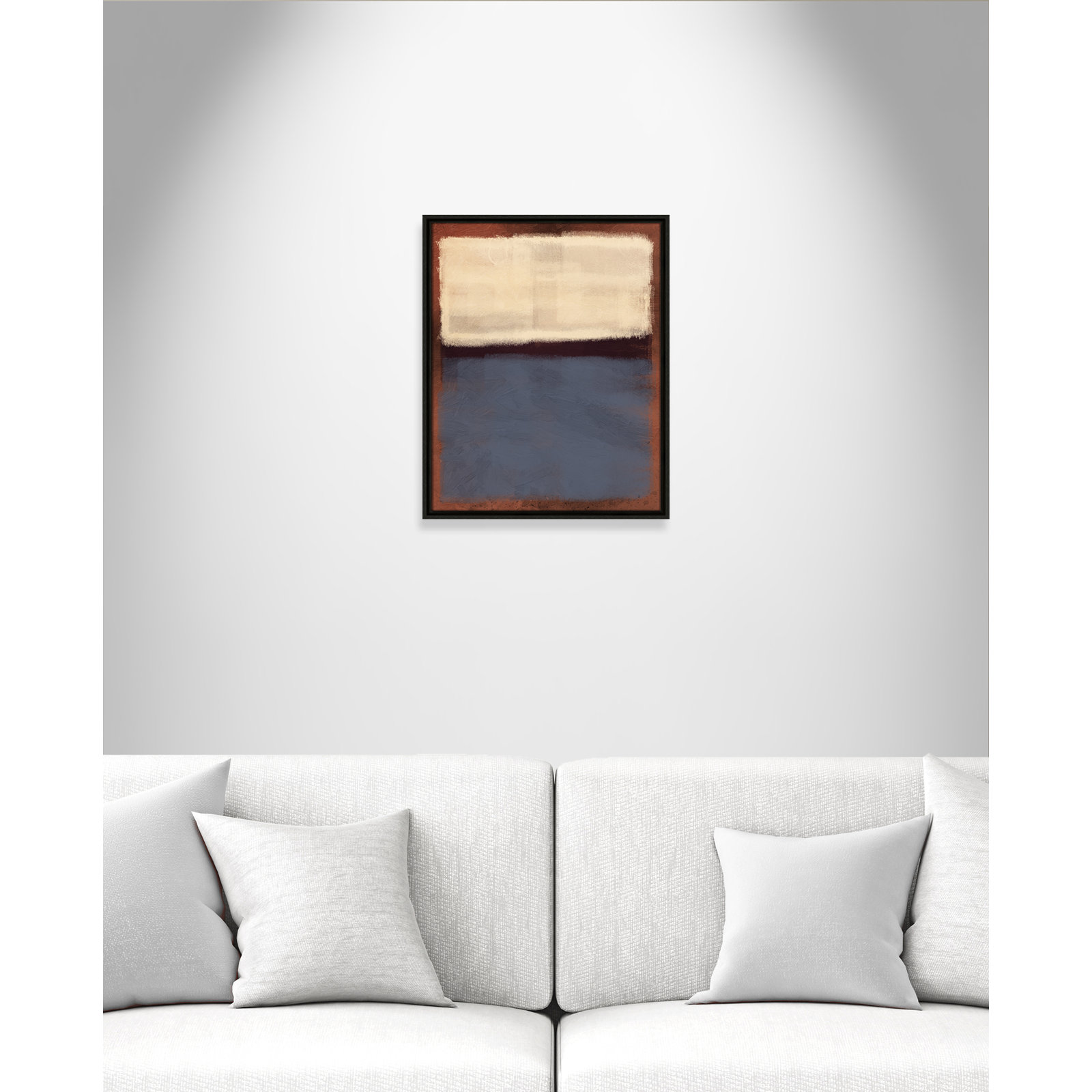 Coronado "Alabaster Burst" Painting, Espresso Framed, 21.5" H x 17.5" W x 2" D