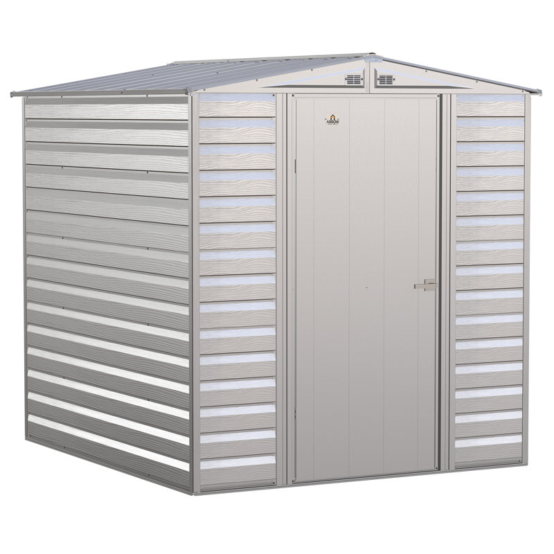 6 ft. x 7 ft. Flute Grey Galvanized Steel Storage Shed