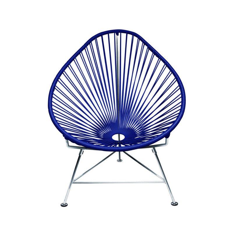 Chaise de jardin, Bleu marine / chrome