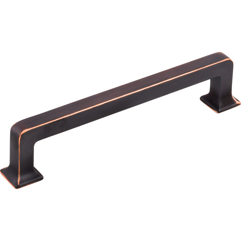Modern Nickel Bar Handle with Mounting Hardware, 5 3/4 in