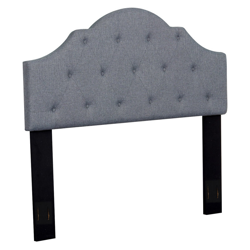 Tête de lit tapissier double Mindenmines, Gris