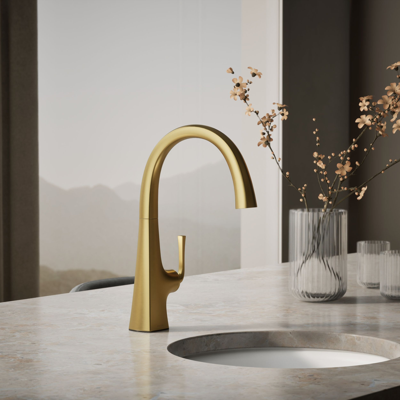 Graze Bar Swing Spout Faucet, Gold