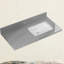 Évier de comptoir rectangulaire encastré en céramique 42 po x l 22 po x 42 po avec lavabo à droite et comptoir rectangulaire en céramique avec trois trous pré-percés et 4 po Dosseret H