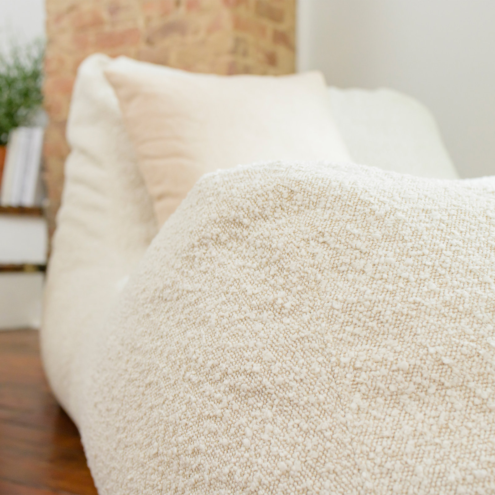 Big Joe Delmont Bean Bag Chair, Cream Polyester