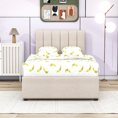 Twin Size Hydraulic Storage Bed with Adjust Headboard