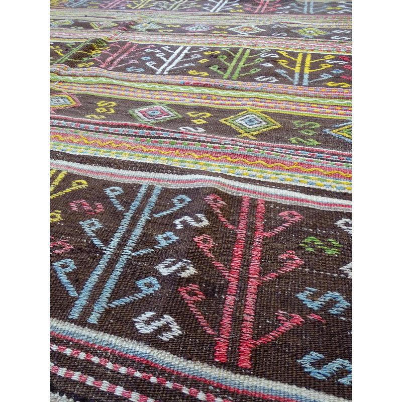 Jijim One-of-a-Kind 5'7" X 8'5" 2000s Wool Area Rug in Brown/Chocolate/Green